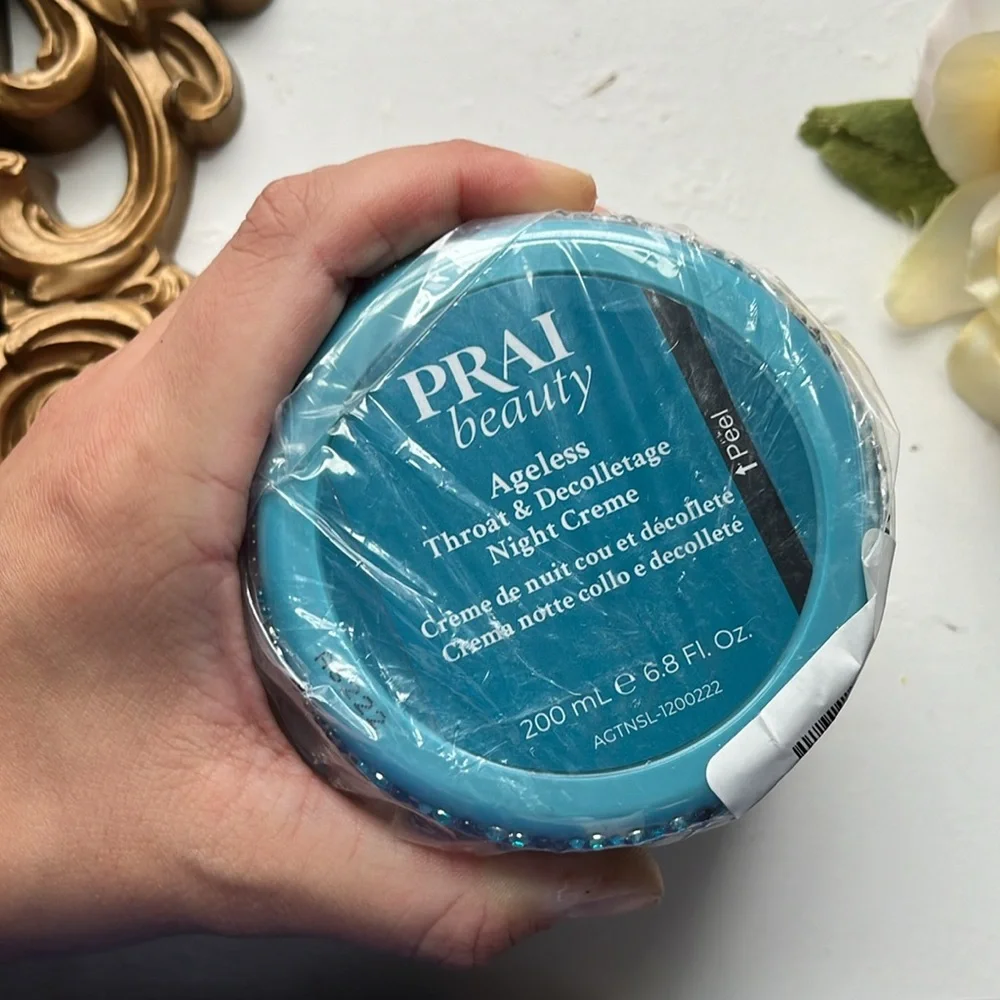New Prai Beauty Ageless Throat and Décolletage Night Crème 6.8 Oz Blue Tiger